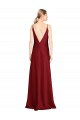 Sleeveless V-Neck V-Back Stretch Satin A-Line Black Tie Evening Gown / Prom Dress / Bridesmaid Dress Brisbane