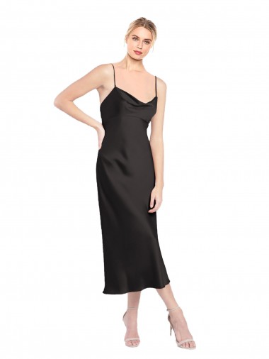 Sleeveless Spaghetti Straps Low Back Stretch Satin A-Line Formal Evening Gown / Prom Dress / Bridesmaid Dress Brisbane