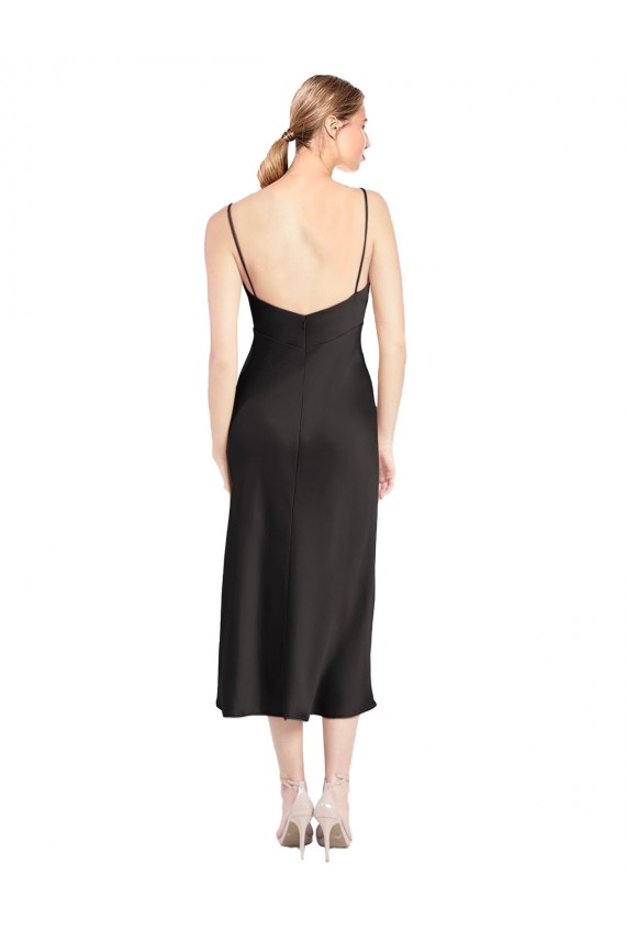 Sleeveless Spaghetti Straps Low Back Stretch Satin A-Line Formal Evening Gown / Prom Dress / Bridesmaid Dress Brisbane