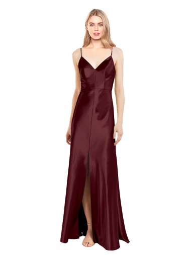 Sleeveless Spaghetti Straps Stretch Satin A-Line Bridesmaid Dress / Evening Dress Brisbane