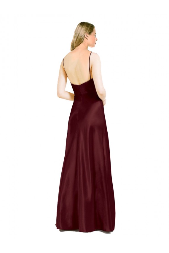Sleeveless Spaghetti Straps Stretch Satin A-Line Bridesmaid Dress / Evening Dress Brisbane