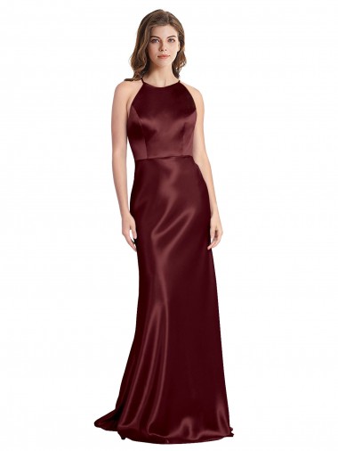 Sleeveless Spaghetti Straps Stretch Satin A-Line Formal Evening Gown / Prom Dress / Bridesmaid Dress Brisbane