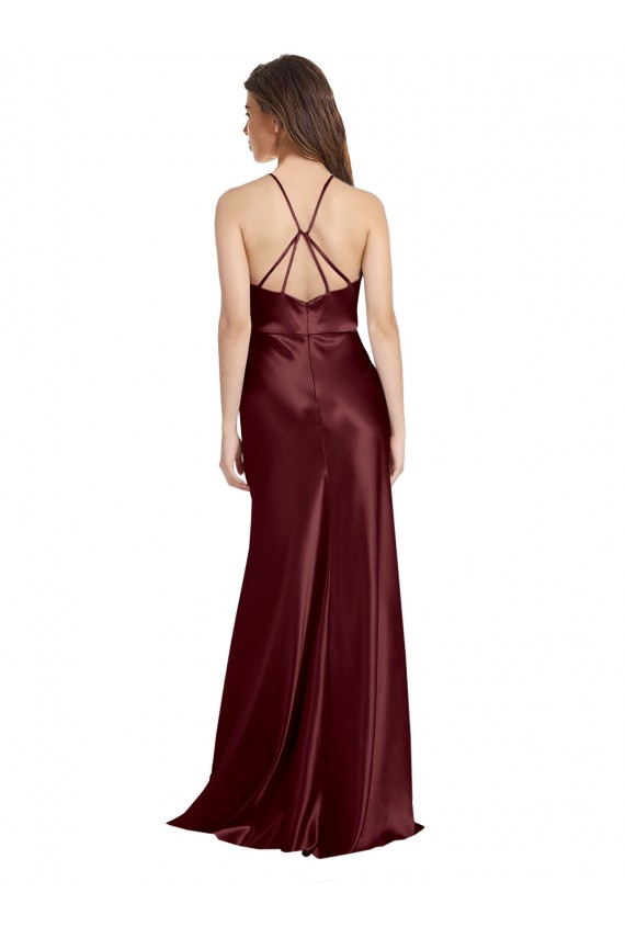 Sleeveless Spaghetti Straps Stretch Satin A-Line Formal Evening Gown / Prom Dress / Bridesmaid Dress Brisbane