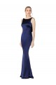 Sleeveless Dark Navy Halter Neck Low Back Stretch Satin Sheath Formal Evening Gown / Prom Dress / Bridesmaid Dress Brisbane