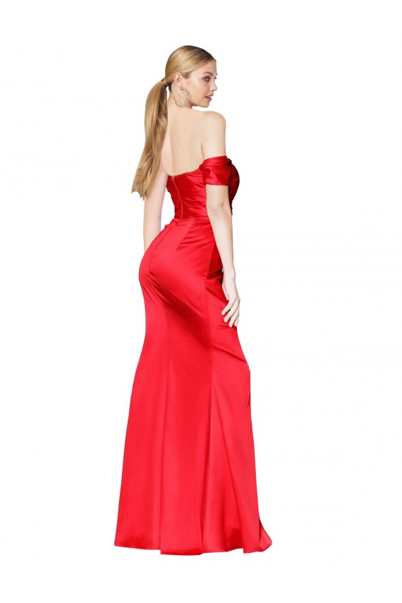 Sleeveless Off the Shoulder Stretch Satin Mermaid Formal Evening Gown / Prom Dress / Bridesmaid Dress Brisbane