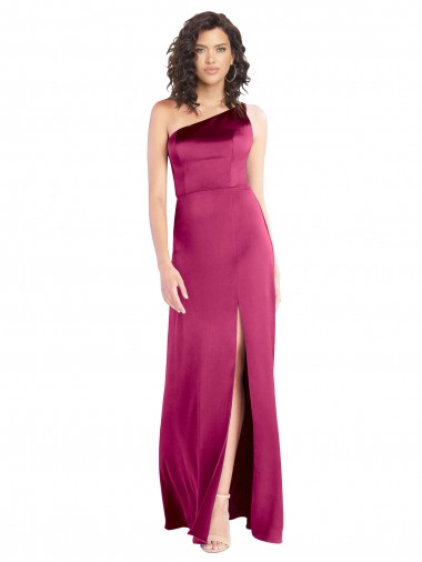 Sleeveless One Shoulder Open Back Stretch Satin A-Line Formal Evening Gown / Prom Dress / Bridesmaid Dress Brisbane