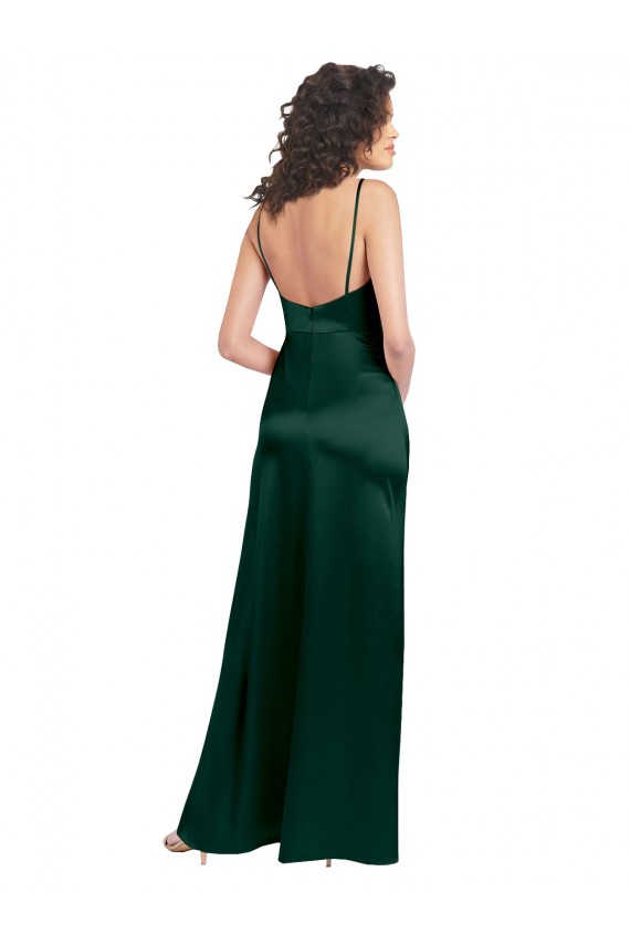 Sleeveless Scoop Neck Open Back Stretch Satin A-Line Formal Evening Gown / Prom Dress / Bridesmaid Dress Brisbane