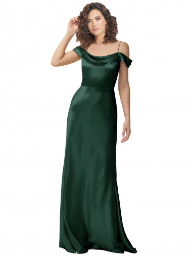 Sleeveless Off the Shoulder V-Back Stretch Satin A-Line Formal Evening Gown / Prom Dress / Bridesmaid Dress Brisbane