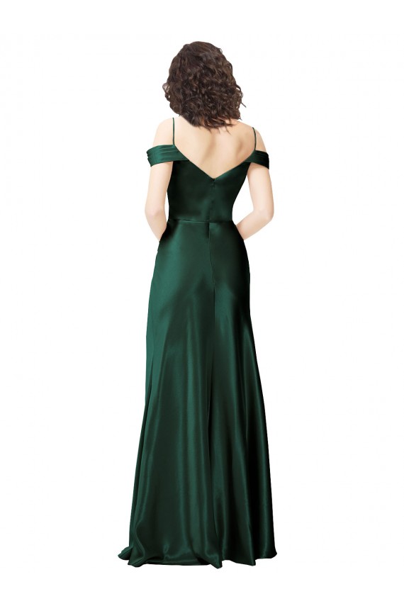 Sleeveless Off the Shoulder V-Back Stretch Satin A-Line Formal Evening Gown / Prom Dress / Bridesmaid Dress Brisbane