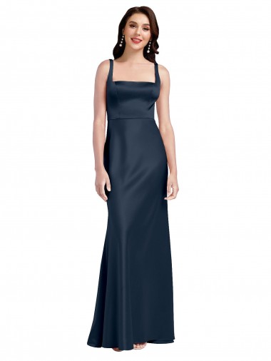 Sleeveless Square Neck Low Back Stretch Satin A-Line Formal Evening Gown / Prom Dress / Bridesmaid Dress Brisbane
