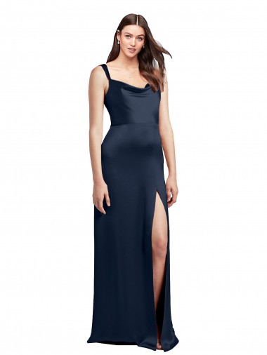 Sleeveless Cowl Neck Low Back Stretch Satin A-Line Formal Evening Gown / Prom Dress / Bridesmaid Dress Brisbane