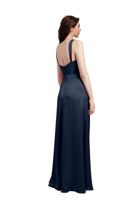 Sleeveless Cowl Neck Low Back Stretch Satin A-Line Formal Evening Gown / Prom Dress / Bridesmaid Dress Brisbane