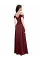 Sleeveless Off the Shoulder Stretch Satin A-Line Formal Dress / Bridesmaid Dress Brisbane