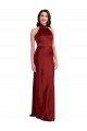 Sleeveless Halter Neck Backless Stretch Satin A-Line Black Tie Evening Gown / Prom Dress / Bridesmaid Dress Brisbane