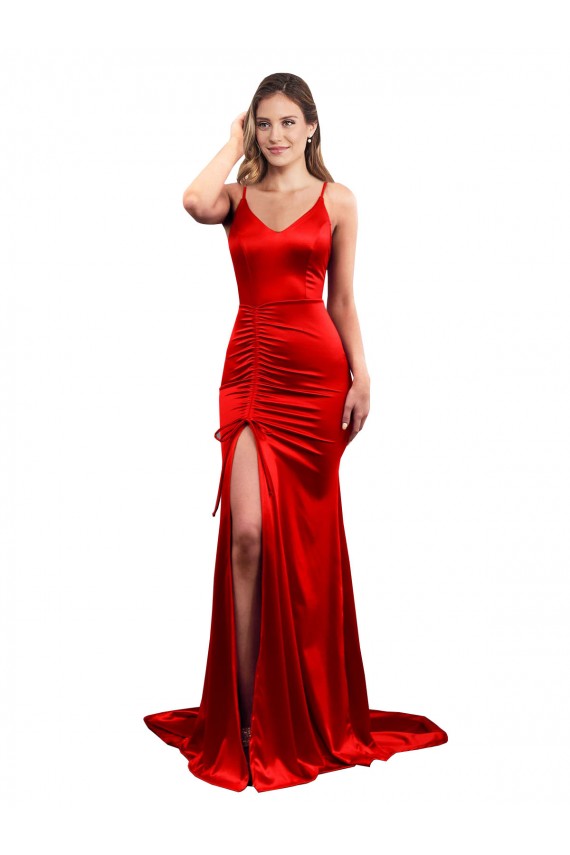 Sleeveless Sweetheart Low Back Stretch Satin Mermaid Evening Dress / Bridesmaid Dress Brisbane