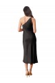 Sleeveless One Shoulder Stretch Satin Sheath Black Tie Evening Dress / Prom Dress / Bridesmaid Dress Brisbane