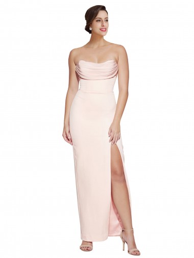 Sleeveless Cowl Neck Low Back Stretch Satin Mermaid Formal Evening Gown / Prom Dress / Bridesmaid Dress Brisbane
