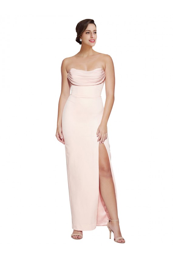 Sleeveless Cowl Neck Low Back Stretch Satin Mermaid Formal Evening Gown / Prom Dress / Bridesmaid Dress Brisbane