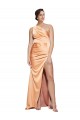 Sleeveless One Shoulder Criss Cross Open Back Stretch Satin Sheath Formal Evening Gown / Prom Dress / Bridesmaid Dress Brisbane