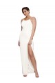 Sleeveless Ivory Halter Neck Low Back Stretch Satin Sheath Formal Evening Gown / Prom Dress / Bridesmaid Dress Brisbane