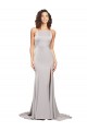 Sleeveless High Neck Low Back Stretch Satin A-Line Formal Evening Gown / Prom Dress / Bridesmaid Dress Brisbane