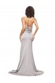 Sleeveless High Neck Low Back Stretch Satin A-Line Formal Evening Gown / Prom Dress / Bridesmaid Dress Brisbane