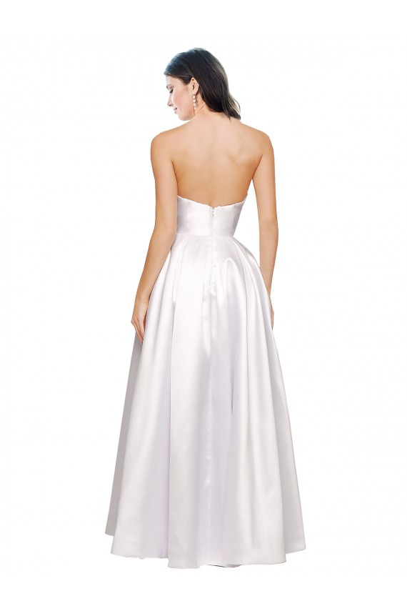 Sleeveless Strapless Low Back Stretch Satin A-Line Formal Evening Gown / Prom Dress / Bridesmaid Dress Brisbane