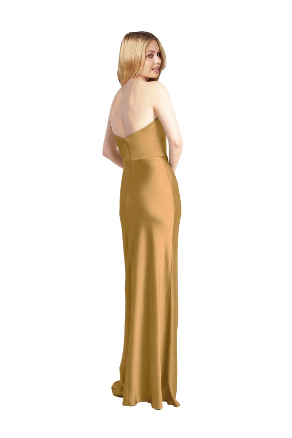 Sleeveless Strapless Stretch Satin A-Line Formal Evening Gown / Prom Dress / Bridesmaid Dress Brisbane