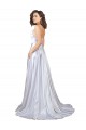 Sleeveless Spaghetti Straps Stretch Satin A-Line Beach Wedding Dress Brisbane