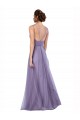 Sleeveless Watermelon Spaghetti Straps V-Back Tulle A-Line Bridesmaid Dress Brisbane