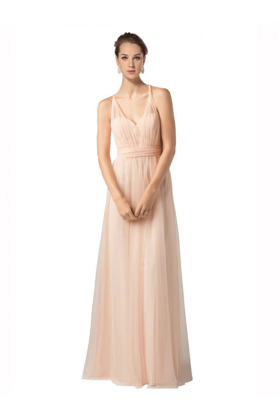 Sleeveless Nude Sweetheart Tulle A-Line Bridesmaid Dress / Evening Dress Brisbane
