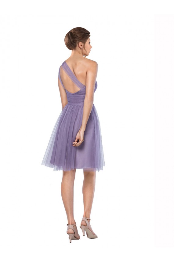 Sleeveless Watermelon One Shoulder Tulle A-Line Bridesmaid Dress Brisbane