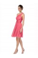 Sleeveless Watermelon One Shoulder Tulle A-Line Bridesmaid Dress Brisbane
