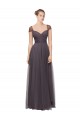 Cap Sleeves Pewter Sweetheart Tulle A-Line Bridesmaid Dress Brisbane