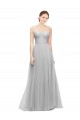 Sleeveless Silver Sweetheart Tulle A-Line Bridesmaid Dress Brisbane