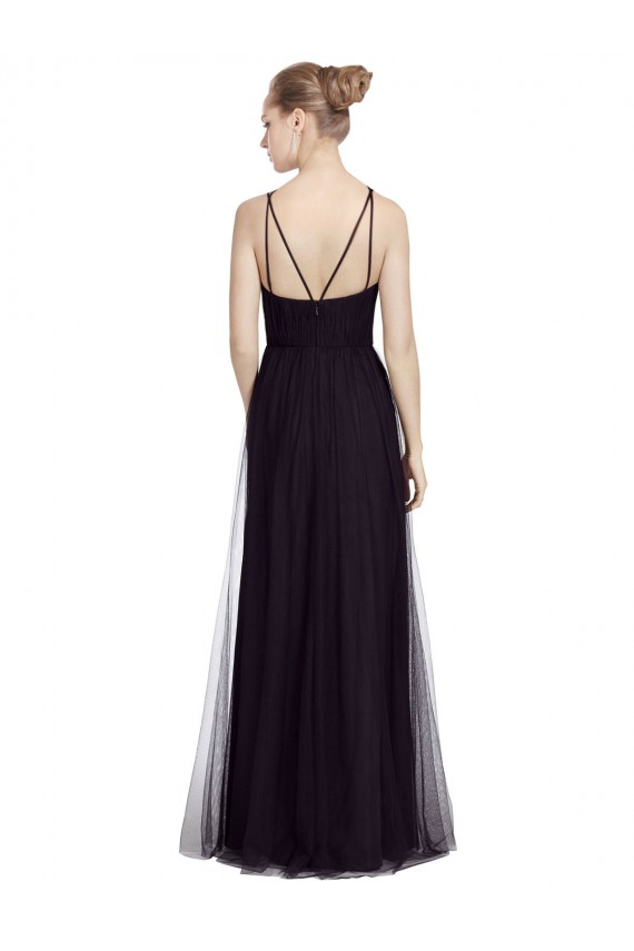 Sleeveless Spaghetti Straps Tulle A-Line Bridesmaid Gown Brisbane