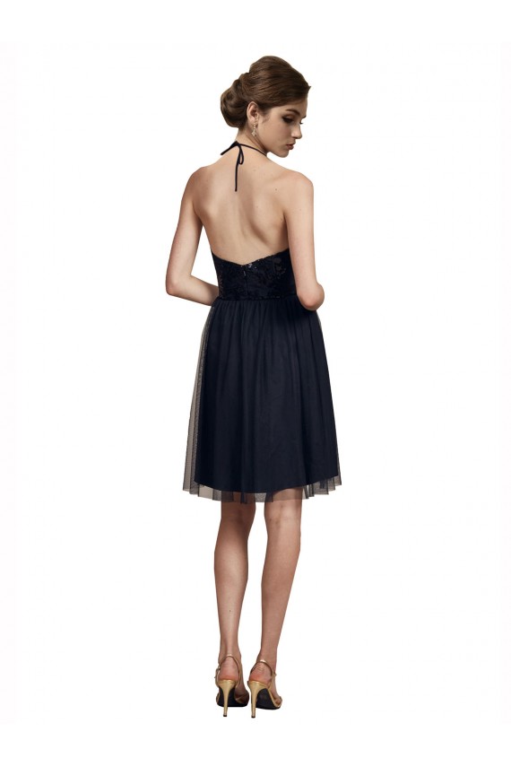 Sleeveless Halter Neck Tulle A-Line Bridesmaid Gown Brisbane
