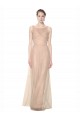 Sleeveless Illusion Neck Tulle Sheath Bridesmaid Dress Brisbane