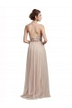 Sleeveless Nude Halter Neck Tulle A-Line Bridesmaid Dress Brisbane