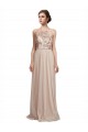 Sleeveless Nude Halter Neck Tulle A-Line Bridesmaid Dress Brisbane