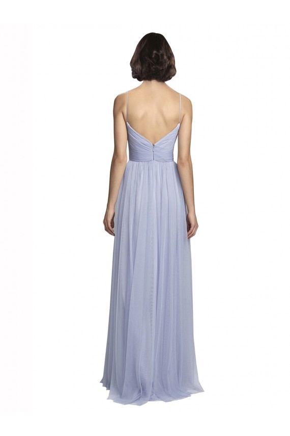 Sleeveless Lilac Spaghetti Straps Tulle A-Line Bridesmaid Dress Brisbane