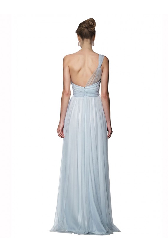 Sleeveless Mist One Shoulder Tulle A-Line Bridesmaid Dress Brisbane