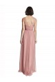 Sleeveless Rose Pink V-Neck Tulle A-Line Bridesmaid Dress Brisbane