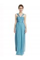 Sleeveless Sky Blue Spaghetti Straps Tulle A-Line Bridesmaid Dress Brisbane