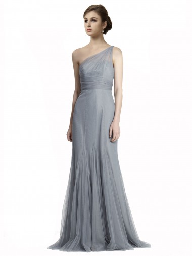 Sleeveless One Shoulder Tulle Mermaid Bridesmaid Dress Brisbane