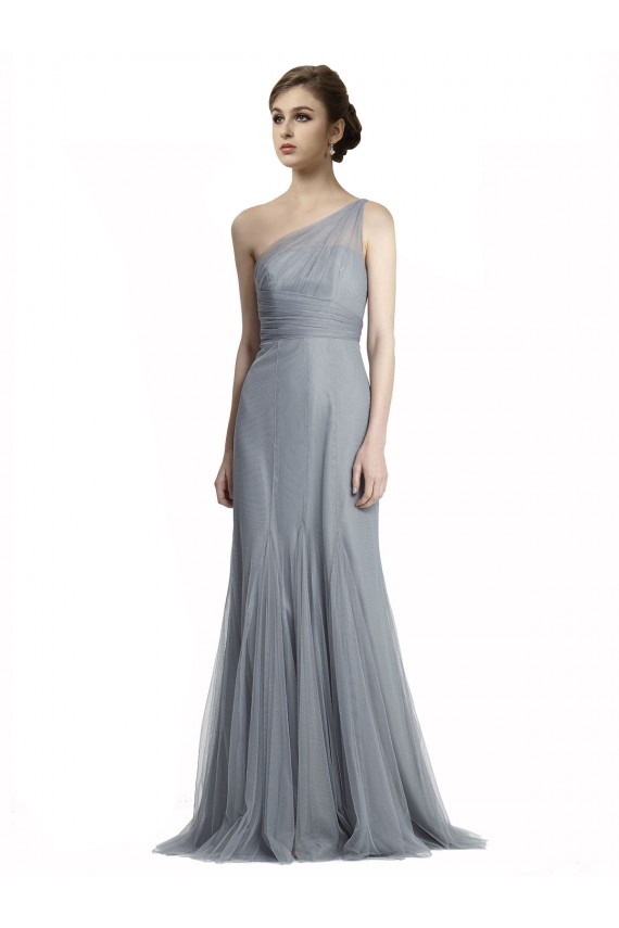 Sleeveless One Shoulder Tulle Mermaid Bridesmaid Dress Brisbane