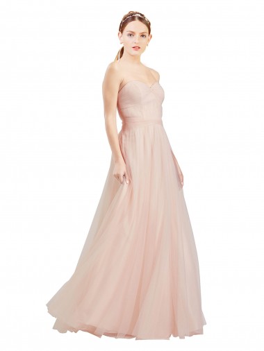 Sleeveless Sweetheart Open Back Tulle A-Line Semi Formal Dress / Bridesmaid Dress Brisbane