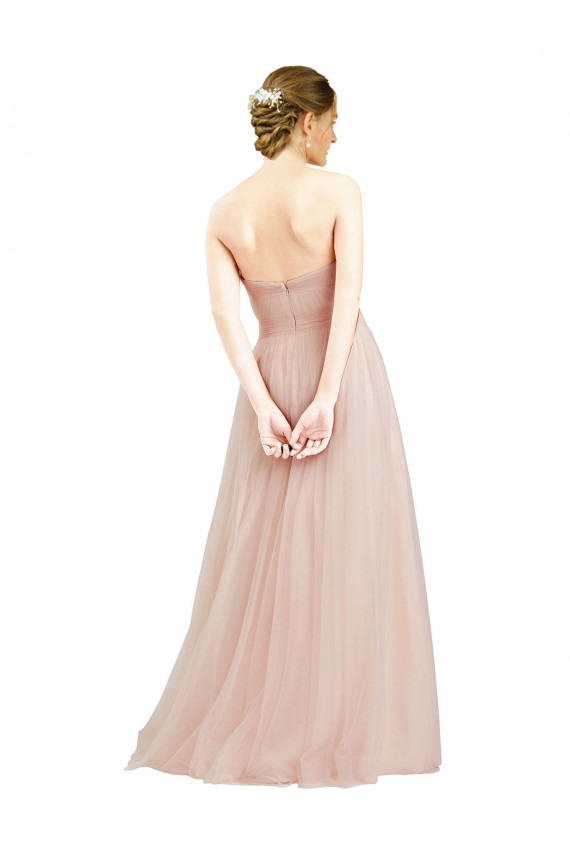 Sleeveless Sweetheart Open Back Tulle A-Line Semi Formal Dress / Bridesmaid Dress Brisbane