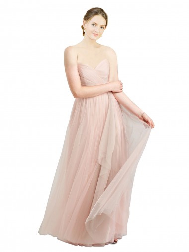 Sleeveless Pink Sweetheart Tulle A-Line Bridesmaid Dress / Evening Dress Brisbane