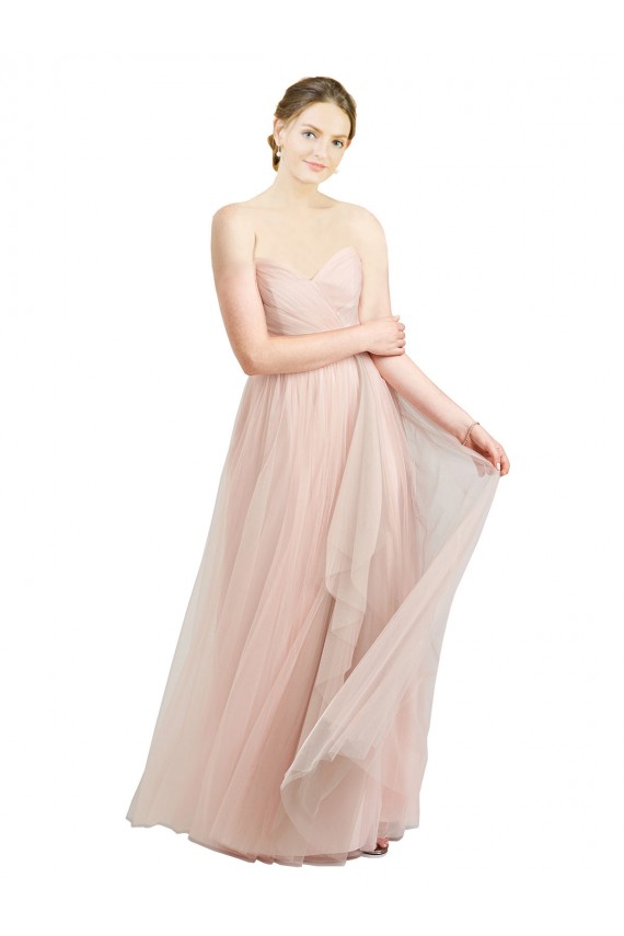 Sleeveless Pink Sweetheart Tulle A-Line Bridesmaid Dress / Evening Dress Brisbane